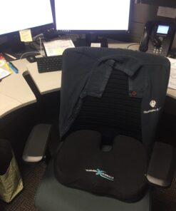 Xtreme Comforts Seat Cushion, Office Chair Cushions - Pack of 1 Padded Foam Cushion w/Handle for Desk, Wheelchair & Car Use - Back Support Pillow for Chair - Travel Bag Included Coccyx Coccyx Black 38 71bNjvd9tML