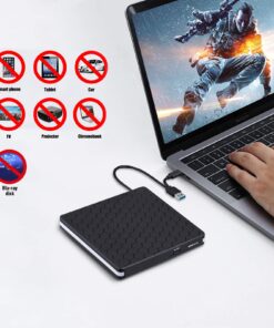 External DVD Drive, Amicool USB 3.0 Type-C CD DVD +/-RW Optical Drive USB C Burner Slim CD/DVD ROM Rewriter Writer Reader Portable for PC Laptop Desktop MacBook Mac Windows 7/8.1/10 Linux OS Apple 31 71bOigVcucL