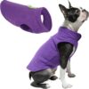 Gooby Fleece Vest Dog Sweater - Lavender, Medium - Warm Pullover Fleece Dog Jacket with O-Ring Leash - Winter Small Dog Sweater Coat - Cold Weather Dog Clothes for Small Dogs Boy or Girl Medium chest (~16")
