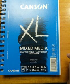 Canson XL Series Mix Paper Pad, Heavyweight, Fine Texture, Heavy Sizing for Wet or Dry Media, Side Wire Bound, 98 Pound, 5.5 x 8.5 in, 60 Sheets, 5.5"X8.5" 5.5x8.5 Mixed Media 37 71bRTq0ftvL