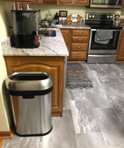 simplehuman 50 Liter / 13.2 Gallon Slim Open Top Trash Can, Commercial Grade Heavy Gauge Brushed Stainless Steel 50 Liter Slim 35 71bRaXYo0TL