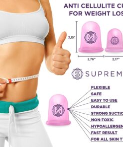 Anti Cellulite Vacuum 2 Cups Set Medical Silicone with Cellulite Massager Remover and Exfoliating Facial Brush for Perfect Body 20 71bRiUYfhL