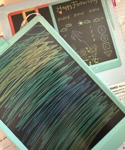 FLUESTON LCD Writing Tablet, Doodle Board Toys Gifts for 3-8 Year Old Girls Boys, 10 Inch Colorful Electronic Board Drawing Pad for Kids, Gifts for Toddler Educational Learning Travel Birthday, Blue Delightful Dolphin Blue 30 71bRn7 lrL