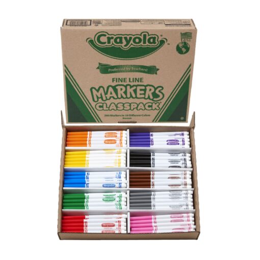 Crayola Ultra Clean Washable Markers Classpack (200 Count), Bulk Markers for Classrooms, School Supplies for Kids, 10 Colors