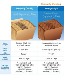 Globe-Weis PFXR217MHD /Pendaflex Heavy-Duty Expanding File, Open Top, 12 Pockets, Monthly Index, Letter Size, Brown (R217MHD) 15 71bU8NdkhcL