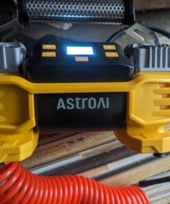 AstroAI Portable 160 PSI Heavy Duty Tire Inflator Pump with Screen, Dual Cylinders & Dual Motors, Dual Power Air Compressor for SUVs, RVs, ORVs, Trucks, Cars, Air Mattresses, etc., Auto Off, LED Light 1-yellow 27 71bU9xPB80L