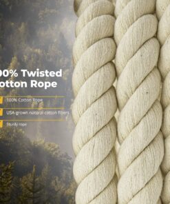 SGT KNOTS Twisted 100% Cotton Rope for DIY Projects, Crafts, Macrame Cord, Commercial, Agricultural - High Strength, Natural (1/4" x 100ft, Natural) 1/4 inch x 100 feet 18 71bUBNX0yXL 1