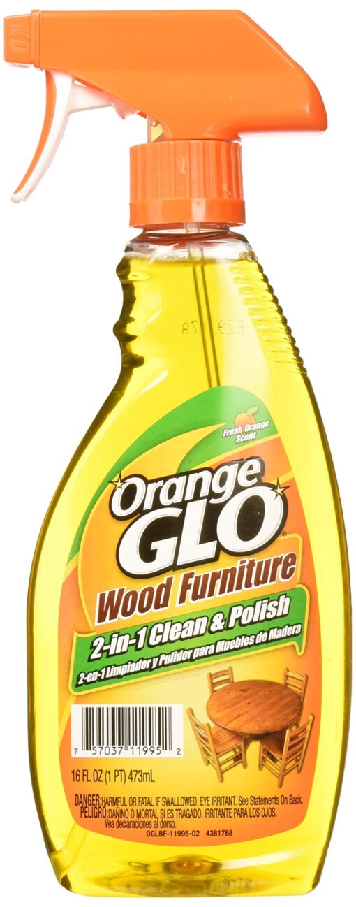 Orange Glo Wood Furniture 2-in-1 Cleaner & Polish, 16 ounces