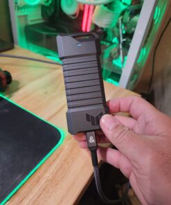 ASUS TUF Gaming A1 External M.2 NVMe SATA PCIe SSD Enclosure - USB-C, M.2 Q-Latch for Easy Installation, Drop Resistance, IP68 Water and dust Resistance, PS5 and Xbox Support,Black 25 71bVICCpZuL