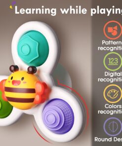 3PCS ALASOU Pop up Suction Cup Spinner Toys for Baby Christmas Stocking Stuffers Gifts|Novelty Spinning Tops Bath Toys for Kids Ages 1-3|Sensory Toys for Toddlers 1-3 Year Old Boy Birthday Gift Carrot 22 71bWIKtIBhL