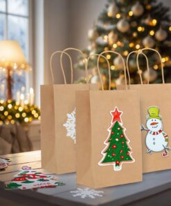 Juvale 24-Pack Small Gift Bags with Handles, 5.3x3x8.5 Inch Bulk Kraft Paper Material Brown Bags, Use for Birthday Party Favors, Reusable Grocery, Retail Shopping, Business, Goodies 5.3 x 3 x 8.5 (Pack of 24) 16 71bWXPZdxL