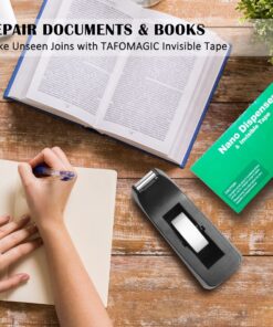 Tape Dispenser Desk with 3 Rolls Invisible Tape Dispensers Non-Skid Pad Design Tape with Dispenser, Wide Application for School, Home, Gift Wrapping 12 71bWebuIwgL