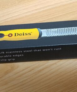 Deiss PRO Citrus Zester & Cheese Grater - Parmesan Cheese Lemon, Ginger, Garlic, Nutmeg, Chocolate, Vegetables, Fruits - Razor-Sharp Stainless Steel Blade, Wide, Dishwasher Safe (ORANGE) Orange 43 71bWiQElDL