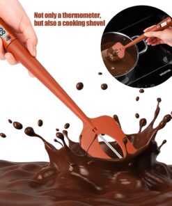 Efeng Candy Spatula with Thermometer Built in and Pot Clip – Fast Instant Read Digital Candy Thermometer,Spatula Thermometer for Chocolate,jams,syrups, Oil Cooking with BPA Free Silicon Spatula 16 71bXJGz8kGS