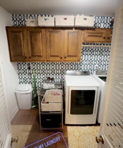 NuWallpaper NU1648 Navy Grand Trellis Peel & Stick Wallpaper, Blue 31 71bZjTDQltL 1