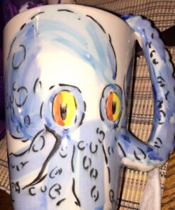 3D Coffee Mug, Handmade Hand Painted Creative Art Mug Ceramic Milk Cups Travel Mug Ocean Octopus Squid Style with Octopus Tentacles Beard Handle Christmas gift 34 71bZridQrzL