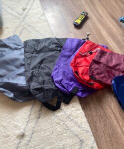 BeeGreen Stuff Sacks 6 Pack for Backpacking with Dust Flap Ditty Bags Bulk for Camping Gear Outdoor Products Gym Sport Travel Drawstring Bags Foldable Lightweight Grey,black,purple,red,wine Red,navy Blue 35 71ba8eLy7cL