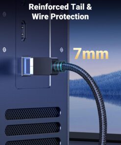 UGREEN Cat 8 Ethernet Cable 6FT, High Speed Braided 40Gbps 2000Mhz Network Cord Cat8 RJ45 Shielded Indoor Heavy Duty LAN Cables Compatible for Gaming PC PS5 Xbox Modem Router 6FT 21 71baKd0VOkL