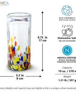Novica Colorful Handblown Glass Highball Cocktail (Set of 6) 17 71bb3j3T5KL