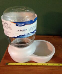 Petmate Replendish Automatic Gravity Waterer for Cats and Dogs, BPA-Free, No Batteries Required, Includes Charcoal Filter, 0.5 Gallon,Silver Silver 0.5 GAL 51 71bbbFe3LaL