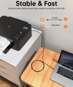 CableCreation Long USB Printer Cable 10 Feet, USB 2.0 Printer Cable to Computer, USB A to B Printer Cord for HP, Brother, Epson, Canon, Piano, Dac, Aluminum Case, Space Gray 3m 10FT 1 17 71bcgaUGQoL