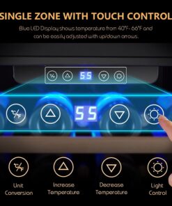 Kalamera 80 Bottle Freestanding Compressor Wine Cooler-Stainless Steel & Black/Single Zone Thermostat with Touch Control/Blue LED Lighting 11 71bcnB1L6TL 1