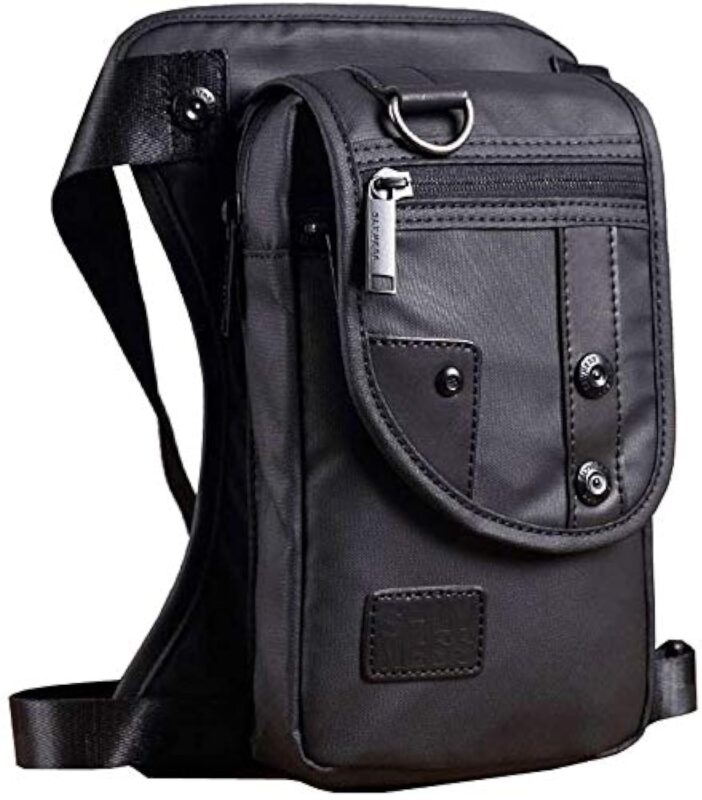 Hebetag Oxford Hiking Waist Pack Motorcycle Drop Leg Bag for Men Women Bike Riding Cycling Tactical Thigh Fanny Pouch Outdoor Travel Fishing Camping Casual Daypack Black #01Black