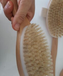 Dry Brushing Body Brush Set with 100% Natural Boar Bristles (Set of 3) | Skin Exfoliating Kit with Long Detachable Back Brush, Contour Body and Face Brushes | Lymphatic Drainage, Cellulite Treatment 33 71bdX4qqjWL