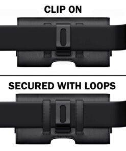 Bomea Holster for Galaxy S23, S22, S21, S20, S10, S9, S8, A01, A10e, Cell Phone Case with Belt Clip, ID Card Storage Pouch Holder Cover (Fits Samsung Phone with Otterbox Case on) Black Small 24 71bdtCc0PAL