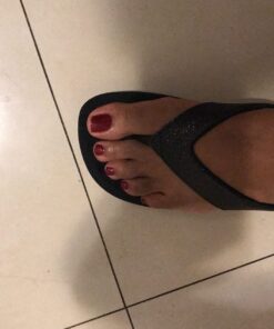 AEROTHOTIC Women's Comfortable Arch Support Summer Orthotic Flip Flops Sandals 9 Crystal Black 34 71behZcAafL