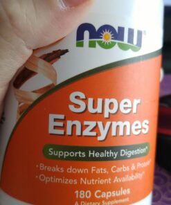 NOW Supplements, Super Enzymes, Formulated with Bromelain, Ox Bile, Pancreatin and Papain,180 Capsules 180 Count (Pack of 1) 35 71bewFJ GL