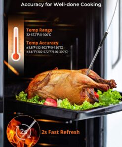 Govee Bluetooth Meat Thermometer, Wireless Meat Thermometer for Smoker Oven, Digital Grill Thermometer with 2 Probes, Timer Mode, Smart LCD Backlight BBQ Thermometer for Cooking Turkey Fish Beef 2 x Probes 50 71bfuPKRRFL