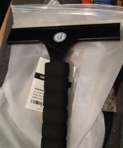 Squeegee for Shower Door, Car Windshield, and Glass Window - 2 Extra Silicone Replacement Blades - Foam Handle - Black 25 71bg3A3igfL