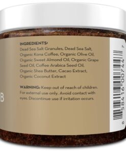 Arabica Coffee Body Scrub Exfoliator - Loaded with Caffeine for Cellulite and Stretch Marks | Exfoliating Skin on Face, Hand, Foot, Butt - Coffee Scrub for Women by Pure Body Naturals, 12 Ounce 45 71bgGX p0YL