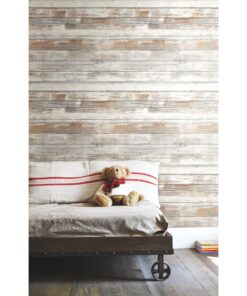 RoomMates RMK9050WP White Distressed Wood Peel and Stick Wallpaper Rustic Wood 49 71bgPcsEvKL