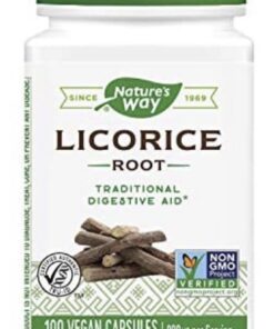 Nature's Way Licorice Root Capsules for Adults, Traditional Digestive Health Support Supplement*, 900 mg per serving, 100 Vegan Capsules 35 71bgY32dlSL