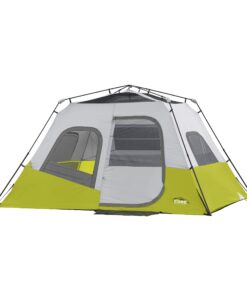 CORE 6 Person Instant Cabin Tent | Portable Large Pop Up Tent with Easy 60 Second Camp Setup for Family Camping | Included Hanging Organizer for Outdoor Camping Accessories Light Gray/Green 25 71bgZXKUFkL
