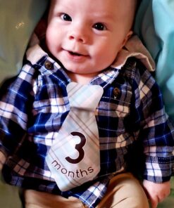 Original Stick'Nsnap (TM) Baby Monthly Onesie Stickers - Milestones for Multiple Events (Tie - Blue/Turquoise/Gray) Tie Tie - Blue/Turquoise/Gray 15 71bgsyC2C1L