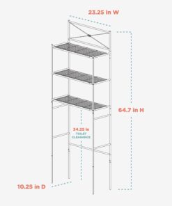 Zenna Home Over the Toilet Storage, Metal Bathroom Spacesaver with 3 Shelves, Cross-Style Storage Cabinet, Easy Assembly, Oil Rubbed Bronze Over-the-Toilet Spacesaver 18 71bidCzBL7L