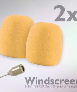 PYLE-PRO In-Ear Back Electric Microphone - Portable Omnidirectional Wired Headset Pro Voice Audio Condenser Mic With 4 Pin Mini XLR Cable Wire and Windscreen - For Shure System - PMEMS10 (Skin Tone),Beige 12 71biesveJzL