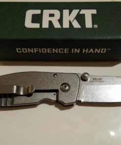 CRKT Squid Folding Pocket Knife: Compact EDC Straight Edge Utility Knife with Stainless Steel Blade and Framelock Handle Silver Stonewash 56 71bipZqRNpL