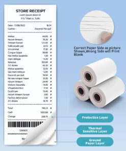 MFLABEL 10 Rolls Thermal Receipt Paper Rolls 3-1/8 x 230ft 3-1/8" x 230' 11 71bjqvkOtL