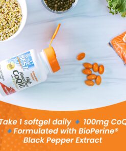 Doctor's Best High Absorption CoQ10 with BioPerine, Gluten Free, Naturally Fermented, Heart Health, Energy Production, 100 mg, 120 Count Unflavored 120 S/G 27 71bkr2yXFKL
