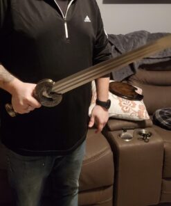 Lord of The Rings King Theoden’s Sword Herrugrim Replica with Display Plaque - Officially Licensed, 420 Stainless Steel Blade, Brass-Plated Guard - Perfect for Any LOTR Fan - 36 1/2" Overall 10 71bkuFgr tL