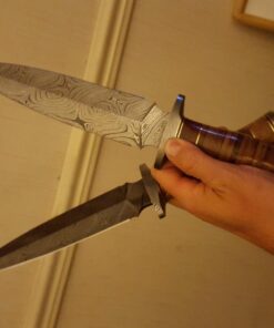 Poshland RAM-0592 Damascus Steel Dagger Knife – Full Size Leather Handle 52 71bmzgjh1rL