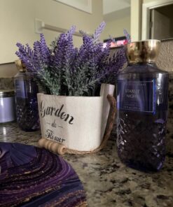 Butterfly Craze Artificial Lavender Plants in Rustic Wooden Planters - Lifelike, Stunning Faux Silk Purple Flowers Perfect for Elevating Your Patio, Home Décor, or Office (Set of Two), White Pots 28 71bn4dsC8IL