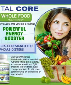 Power By Naturals Vital Core Daily Keto Vitamins - Whole-Food Keto Multivitamin for Women & Men | Supports Energy, Tiredness, and Keto Flu | with Digestive Enzyme & Probiotics | 90 Tablets 9 71bo5PRbKtL