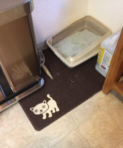 Smiling Paws Pets - Extra Large Cat Litter Mat - Pet Rug - Catches Litter That Spills Outside Litter Box - Easy to Clean - Non-Slip - Litter Box Mat - Kitty Litter Catcher - Brown L Size (35" x 23.5”) 1 Count (Pack of 1) 40 71boAL2P8kL