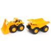 Amazon Basics Toy Construction Vehicle Set, Dump Truck and Bulldozer, Indoor/Outdoor, 10-Inch, Pack of 2, Yellow, 10.25" x 12" x 5.75"