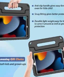 LTROP Kids Case for iPad 9th/ 8th/ 7th Generation (2021/2020/ 2019), iPad 10.2 Case with Built-in Screen Protector, Shockproof Handle Stand Kids Case for iPad 9/8/ 7 Generation 10.2 Inch - Black 26 71bqP0Lzb3L
